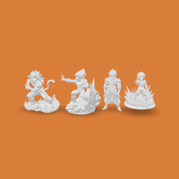 Kit Dragon Ball (Goku SS4, Vegeta, Broly e Gohan)