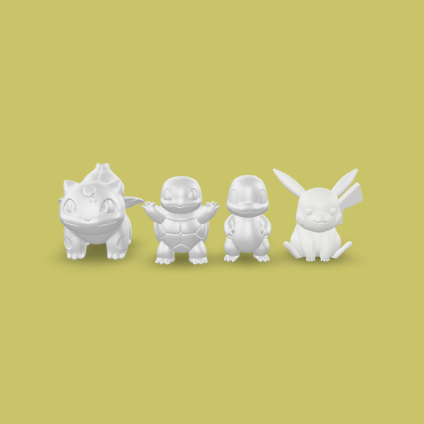 Kit Pokémon (Bulbassaur, Squirtle, Charmander e Pikachu)